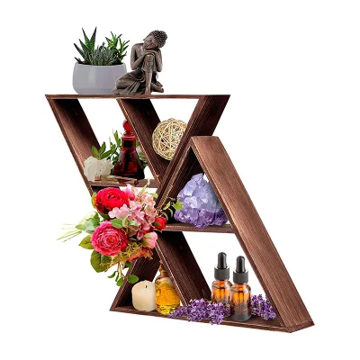 Meditation Shelves Wall Display for Crystals, Stones, Knick Knacks,wooden Shelf Display Rack
