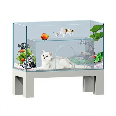 Acrylic Transparent Cat Fish Tank & Enclosure Tunnel-Style Viewing Box with Burrowing Feature