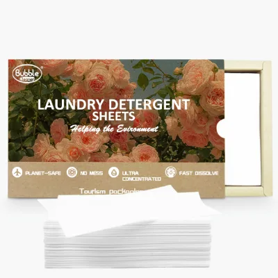 Laundry Detergent Sheets Fresh Scent Eco-Friendly Powerful Cleaning Hypoallergenic Laundry Soap Sheet for Travel Home Washing