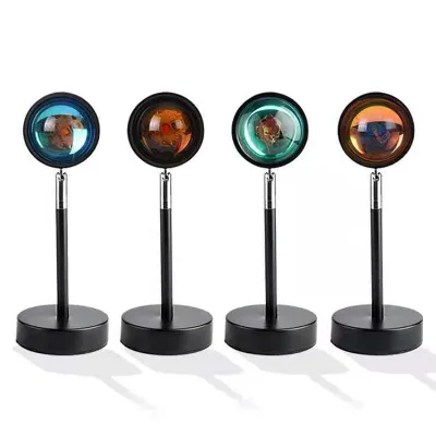 Cartoon Style Sunset Projector Lamp LED 180 Degree Rotation Projection Light for Home Decoration