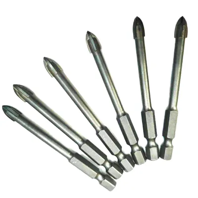 Hexagonal Cross Tile Drill Bit Glass Ceramic Concrete Drill Cement Wall Opening Alloy Triangle Drill Bit