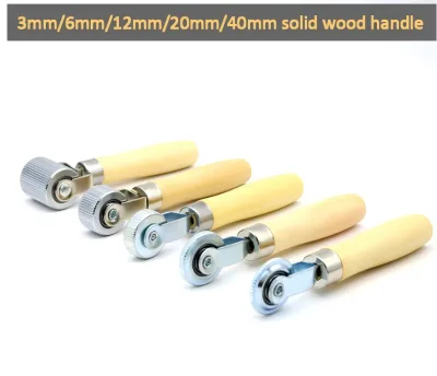 Metal Tire Repair Press Roller for Tubeless Patching & Car Sound Deadening Installation Tool with Solid Wood Handle Metal Roller