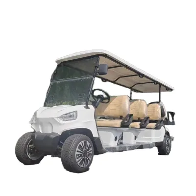6+2 Seater Electric Golf Cart 8 Seats Sightseeing Buggy Steel Plastic Material 5kw Curtis Club Car 48v CE Certified 50-70km/h