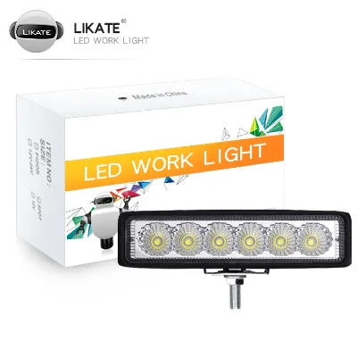 LKT 6 Inch Daytime Running Light Spotlight 18w 12v 24v Led Work Light Led for Car Motorcycle Offroad 4x4 Atv Truck Tractor