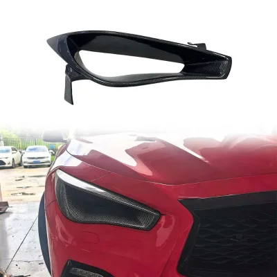 Laridas Carbon Fiber Front Headlight Delete Vent Duct Replacement with 2 Year Warranty for INFINITI Q50 2014-2017