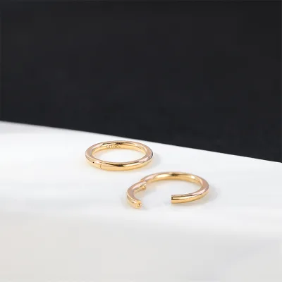 Fine Piercing Jewelry 16G Nose Rings Septum Piercing Jewelry 14K Solid Gold Clicker Nose Ring