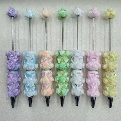 TK Heart-Shaped Rose DIY for Beaded Pen Exquisitely Crafted Ballpoint Pen Cute Mini Pen