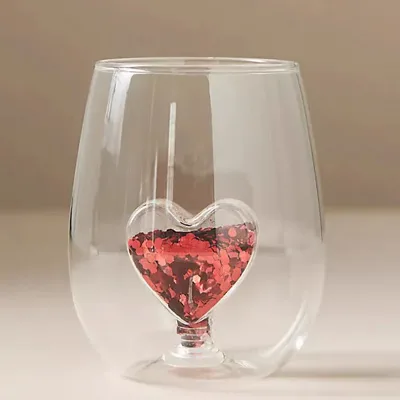 Heart Christmas Tree Shape Transparent Glass Drink Cup Eco-Friendly Home Party Gift