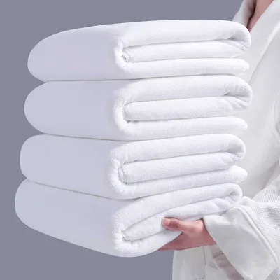Luxury White Hotel Spa Towel Plush Soft Cotton Terry Towel Hypoallergenic Skin Safe White Shower Towel Bulk Wholesale for Hotel