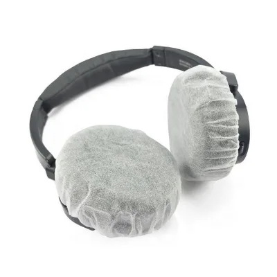 White Disposable Nonwoven Fabric Sanitary Headphone Ear Cover Headset Earpad Covers for Headphones