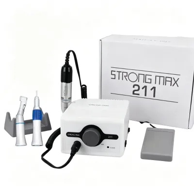 Micromotor Strong 211+108E Dental Machines with Low Speed Contra Angle and Straight Handpiece Set