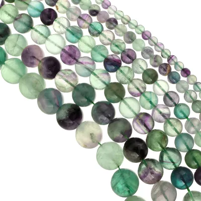 Different Size Fluorite Round Bead Stone Gemstone Loose Beads for Gift Accessory Shop