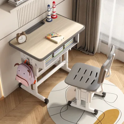 Single Modern Beauty University School Furniture Student Fix Meeting Desk and Chair for Classroom Children