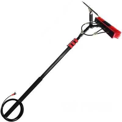 5.4M/18FT Solar Panel Cleaning Water Fed Pole with Squeegee and Car Wash Brush for Window and Solar Panel Cleaning