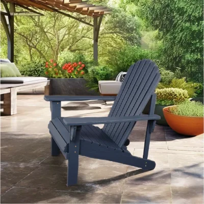 Outdoor Comfortable Portable Furniture Beech Pine Wood Foldable Farmhouse Design Adirondack Chair for Courtyard