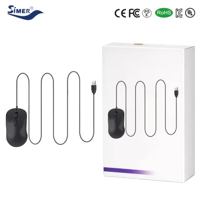 Black USB Wired Mouse 2-meter Extra-long Cable Durable and Versatile for Both Laptops Desktop Computers