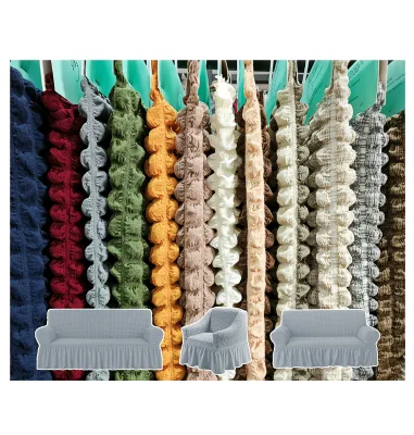 Wholesale Home Textile Highly Elastic Seersucker Fabric for Three-Seat Sofa Cover Stretch Couch Cover Stain Resistant