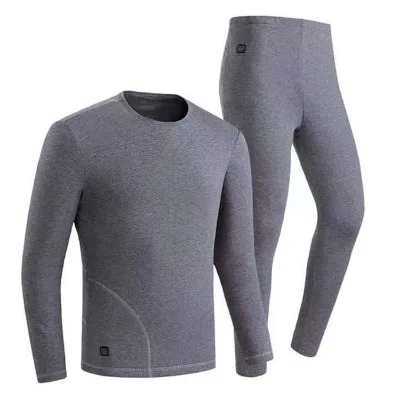 Winter Couple Electric Thermal Suit Long Warm Electric Tops Pants Set Two Piece  Smart Heating Men Heated Underwear Set