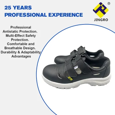 Anti-static Safety Shoes Easy Cleaning Anti-impact Steel Toe Anti-static Work Sandals for Aseptic Workshop