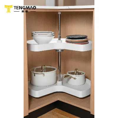 28inch Multi-Functional Rotating Kitchen Basket Kidney Two-tire Plastic Lazy Susan Set