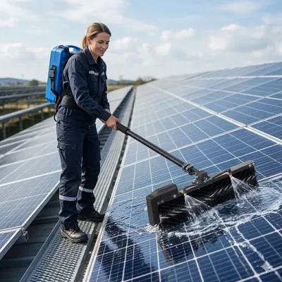 Hot Selling Photovoltaic Cleaning Roller Brush Set with Brushless Motor, Dual Version for Solar Panel Roof Cleaning