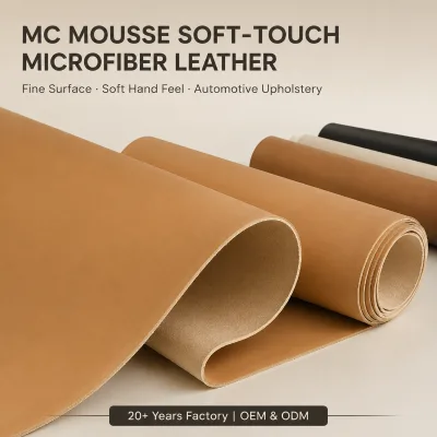 MC Mousse Series Soft Touch Automotive Upholstery Microfiber Leather Custom Color Material for Car Seats Interior
