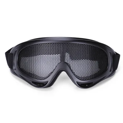 Safety Goggles Impact Resistant Metal Mesh Lens Outdoor Hunting Shooting Eyewear Black Durable