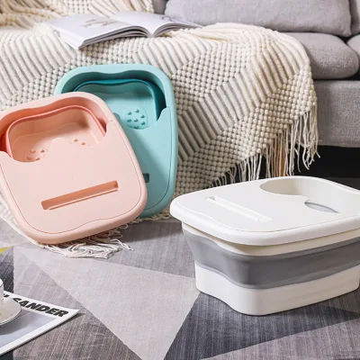 Portable Footbath Massage Bucket Easy to Store Foot Soaking Bath Tub Folding Basin for Winter Warmth Relaxing and Pain Relief