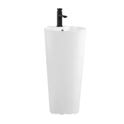 Modern Style Large Integrated Pedestal Basin Factory Direct Sale for Home Hotel Bathroom and Balcony for Face Washing