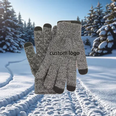 2025Winter Customizable Logo Magic Gloves for Men and Women for Touch Screen Acrylic Mittens Non-Slip and Warm for Outdoor Sport