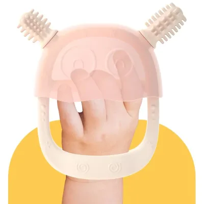 Silicone Baby Teether Toy Bpa Free Anti Dropping Infant Hand Teether for Babies 0-6 Months