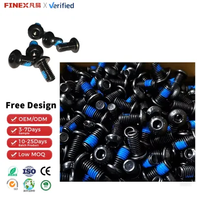 Precision ISO Standard M3-M6 Mini Sizes Black Pan Head Allen Bolts with Locking Nylon for Electronics & PCB Board Assembly