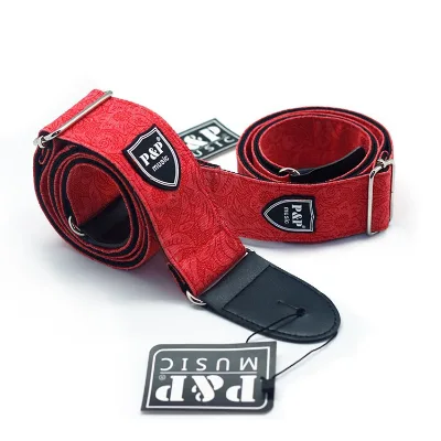 Wholesale Cowboy Cotton Classical Floral Guitar Strap Vintage Wooden Guitar Strap Suitable for Guitar Strap Folk Guitar Strap
