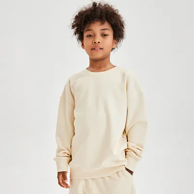 EK-016 Wholesale Baby Sweaters Cotton French Terry 100 Cotton Children Sweatshirts Hoodie Long Sleeve Shirt for Kids