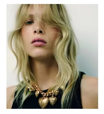 Chunky Chain Choker Necklace for Women Fashion Big Heart Pendant Necklace Thick Chain Hip Hop Necklace