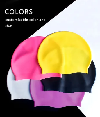 Colorful Silicone Waterproof Swimming Cap Fashionable Shower Cap