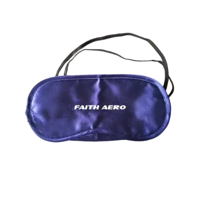 Airline Polyester Travel Eye Mask with Silk Screen Printing