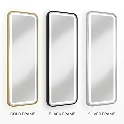 LED Full Length Mirror Wall Mounted Floor Standing Aluminum Frame Glass Mirror for Bedroom Dressing Room
