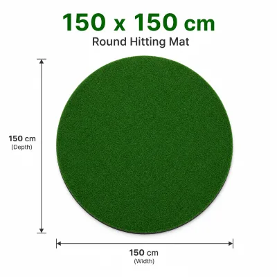 Factory Wholesale 1.5m Round Golf Hitting Mat 25mm Thick Professional Practice Mat with EVA Base