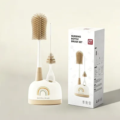 Eversoul BPA Free Silicone Bottle Washing Kit Portable Bottle Cleaning Brush Set for Home and Travel