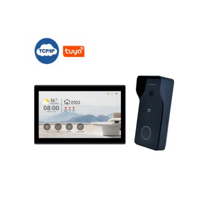 Hiwink Smart Villa IP Intercom System with 2K Video Door Camera 10inch Touch Monitor POE SD Card Tuya APP Alexa Compatible