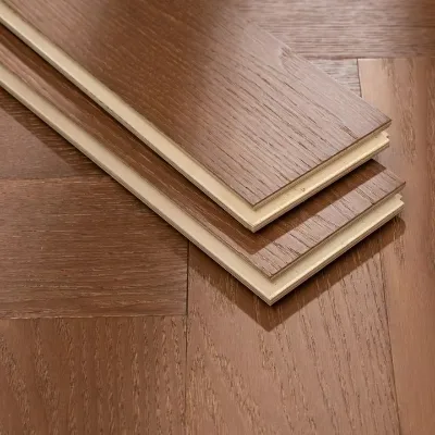 Easy Installation Wood Flooring Click System1.2mm Hardwood Veneer White Ash Wood Flooring for Indoor & Villa Use