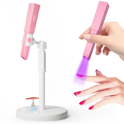 2 in 1 Hand Held Light 3W Rechargeable Mini Desk Lamp Magnetic Base Portable Lampe Uv Led Nails Art Nail Dryer for Beauty Salon