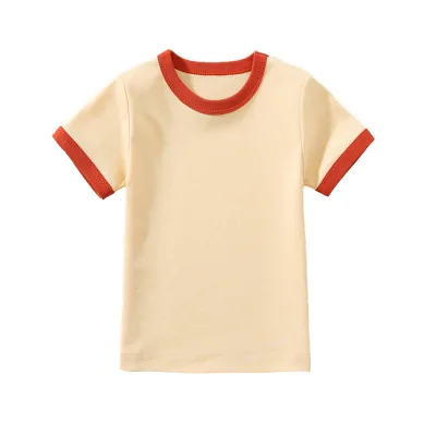 Wholesale Custom Baby T-Shirts 100% Pure Cotton Short Sleeve Solid Color Tops for Newborn Boys & Girls