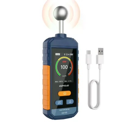 GOYOJO GS130 Rechargeable Ball Shape Moisture Meter Wood 5-40mm Depth Analysis with LCD Display and Alarm