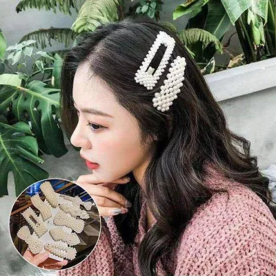 Korean Fashion Popular Women Pearl Hair Clips Set Hair Accessories Handmade Elegant Pearls Barrette Hair Clips for Women