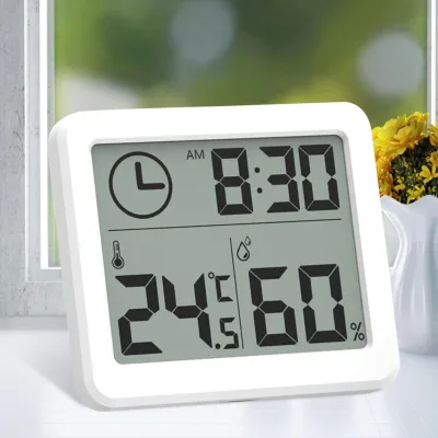 Hygrothermograph Indoor Large LCD Digital Temperature & Humidity Thermometer Hygrometer Plastic Material for Home/Office Use