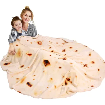 Giant Tortilla Blanket Double Sided, Sublimation Blanket Funny Blankets, Food Blankets for Adult Kids