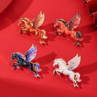 New Arrived Horse Brooch Alloy Cute Animal Cartoon Pony Design Bag & Clothing Accessories Unisex