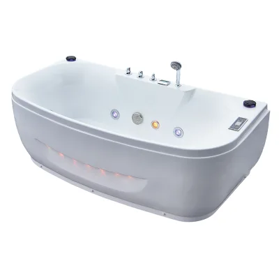 Freestanding Installation Spa Equipment Corner White whirlpool Bathtub Hotel Bathroom Soaking Bathtub With Massage Jet